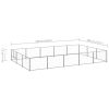 Dog Kennel Silver 161.5 ftÂ² Steel - Silver