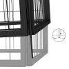 Dog Playpen 4 Panels Black 19.7"x39.4" Powder-coated Steel - Black