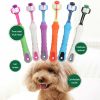 Three Sided Pet Toothbrush Three-Head Multi-angle Toothbrush Cleaning Dog Cat Brush Bad Breath Teeth Care Tool - B02