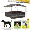 Outdoor Wicker Dog House with Weatherproof Roof - Gray