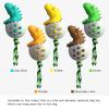 Rubber Kong Dog Toy Small Dog Accessories Interactive Puppy Dog Toothbrush Teeth Cleaning Brushing Stick French Bulldog Toys - Dinosaur Yellow