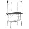 Professional Dog Pet Grooming Table Large Adjustable Heavy Duty Portable w/Arm & Noose & Mesh Tray - Black