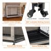 38 Inch Heavy-Duty Gray Dog Crate Furniture - as picture