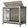 23 Inch Gray Heavy-Duty Dog Crate Furniture - as picture