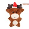 Christmas pet chew toy Pet plush voice toy Christmas molar bite-resistant cute cartoon dog toy - fawn