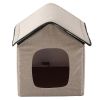 Pet Life "Hush Puppy" Electronic Heating and Cooling Smart Collapsible Pet House - Beige - Large