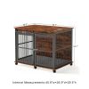 Furniture dog crate sliding iron door dog crate with mat. (Rustic Brown,43.7''W x 30''D x 33.7''H). - Rustic Brown