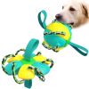 Dog Soccer Ball Interactive Pet Toys Foldable Ball Molar Toy Outdoor Training Ball for Puppy Dog Chew Dog Accessories - White