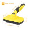 Self Cleaning Slicker Brush Pets Dogs Grooming Shedding Tools Pet Hair Grooming Remover - Yellow