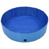 Foldable Dog Swimming Pool Blue 47.2"x11.8" PVC - Blue