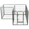 Dog Playpen 8 Panels Steel 31.5"x31.5" Black - Black