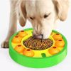 Dog Pets Puzzle Toys Slow Feeder Interactive Increase Puppy IQ Food Dispenser Slowly Eating NonSlip Bowl Pet Dogs Training Game - Green Roulette