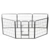 Dog Playpen 8 Panels Steel 31.5"x31.5" Black - Black