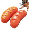 2023 New Sausage Dog Chew Toys TPR Indestructible Dog Toothbrush Toy Squeaky Fun Interactive Dog Toy for Small Medium Large Dogs - 2 pieces