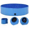 Foldable Dog Swimming Pool Blue 47.2"x11.8" PVC - Blue