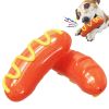 2023 New Sausage Dog Chew Toys TPR Indestructible Dog Toothbrush Toy Squeaky Fun Interactive Dog Toy for Small Medium Large Dogs - 1 piece