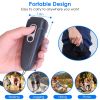 Ultrasonic Anti Barking Device Rechargeable Handheld Dog Barking Deterrent with 4 Modes LED Flashlight Dog Repeller - Black