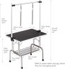 Professional Dog Pet Grooming Table Large Adjustable Heavy Duty Portable w/Arm & Noose & Mesh Tray - Black